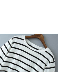 Striped Long Black T Shirt