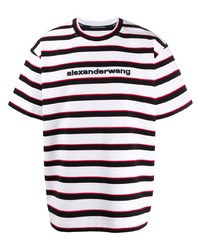 Alexander Wang Striped Print Logo T Shirt