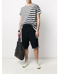 Greg Lauren X Paul & Shark Striped Print Slip T Shirt