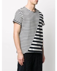 Greg Lauren X Paul & Shark Striped Print Slip T Shirt