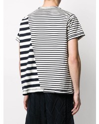 Greg Lauren X Paul & Shark Striped Print Slip T Shirt