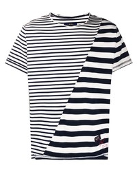 Greg Lauren X Paul & Shark Striped Print Slip T Shirt