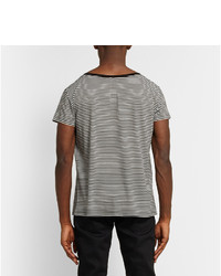 Saint Laurent Striped Silk Blend T Shirt