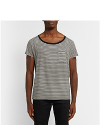 Saint Laurent Striped Silk Blend T Shirt