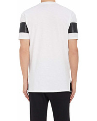 Barneys New York Striped Sleeve Cotton T Shirt