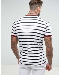 Hype T Shirt In White With Blue Stripes