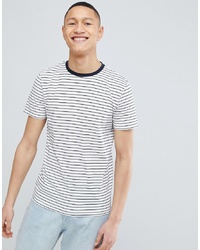 Selected Homme T Shirt With Stripe And Contrast Neck