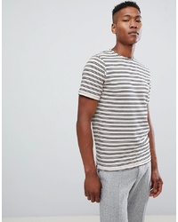 Selected Homme T Shirt With Textured Stripe