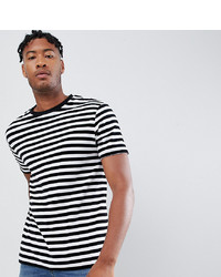ASOS DESIGN Tall Striped Relaxed T Shirt In Velour