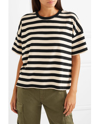 Current/Elliott The Roadie Striped Cotton Jersey T Shirt