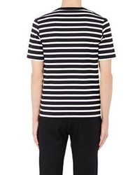 Band Of Outsiders Trench Coat Graphic Striped T Shirt Multi Size