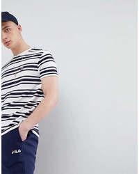 Fila Vintage Terry Towelling Stripe T Shirt In White