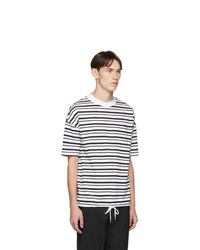BOSS White Striped Summery Tames T Shirt