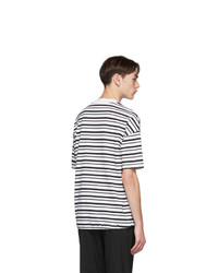 BOSS White Striped Summery Tames T Shirt