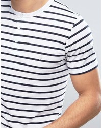 French Connection Yarn Dye Stripe Henley T Shirt