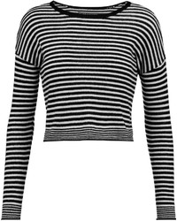 Alice + Olivia Kai Cropped Striped Wool Blend Sweater