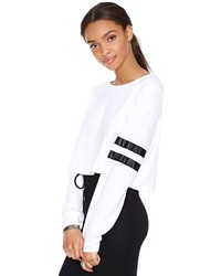 Nasty Gal Time Out Sweatshirt White