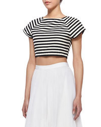 Alice + Olivia Connely Striped Crop Top