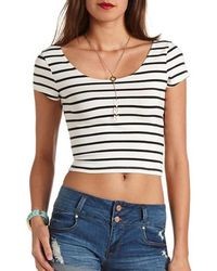 Charlotte Russe Striped Cotton Crop Top