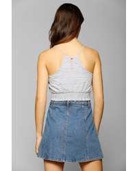 Urban Outfitters Coincidence Chance Linen Stripe Cropped Top