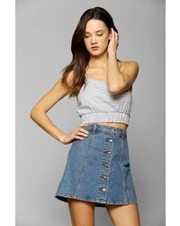 Urban Outfitters Coincidence Chance Linen Stripe Cropped Top