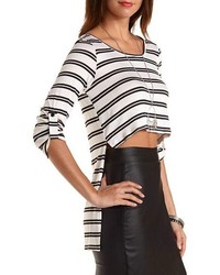 Charlotte Russe Cropped Extreme High Low Tee