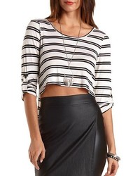 Charlotte Russe Cropped Extreme High Low Tee