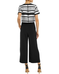 Iris And Ink Pearl Cropped Striped Satin Twill Top