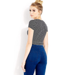 Forever 21 Refined Stripes Crop Top