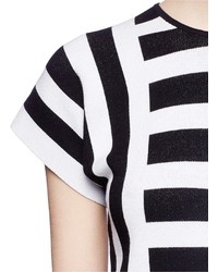 Theory Seblyn Contrast Stripe Cropped Knit T Shirt