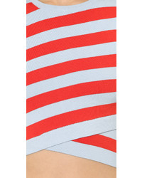 DKNY Striped Sleeveless Crop Top