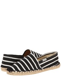 White and Black Horizontal Striped Espadrilles