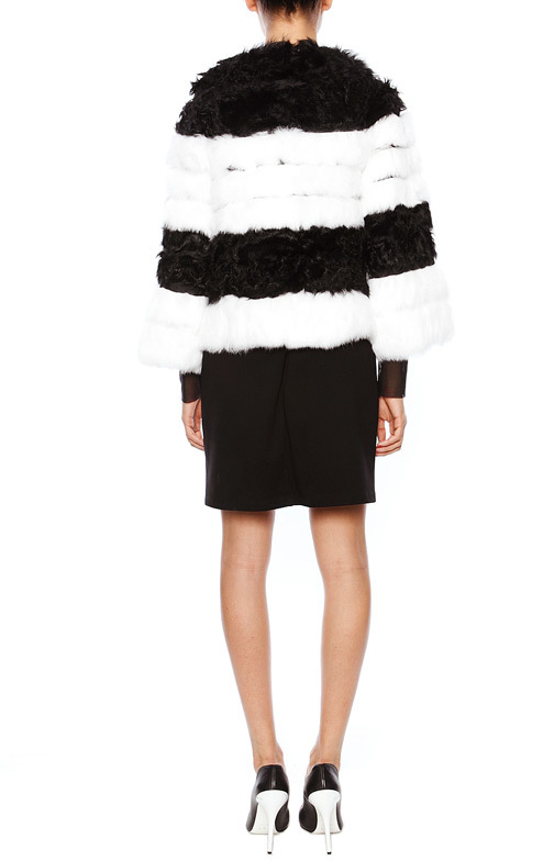 Jocelyn Striped Fur Jacket, $1,240 | Singer22 | Lookastic