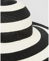 Liquorish Stripe Straw Floppy Hat