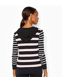 Lauren Ralph Lauren Pink Collection Striped Waffle Knit Hoodie