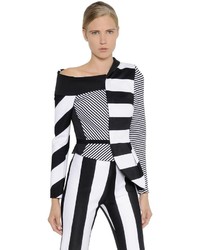 Antonio Berardi Asymmetrical Striped Jersey Jacket