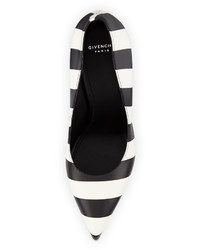 Givenchy Striped Leather Pump Blackwhite