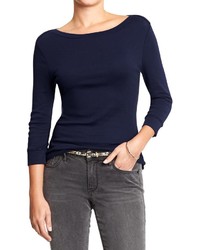 Old Navy 34 Sleeve Boat Neck Top