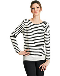 424 Fifth Striped Tee With Rhinestones