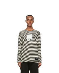 Isabel Benenato Black And Off White Striped T Shirt