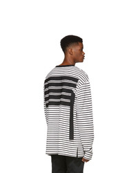 Diesel Black And Off White T Daichi Long Sleeve T Shirt