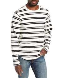 Frame Classic Fit Long Sleeve Stripe Crewneck T Shirt