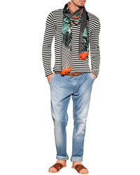 Ermanno Scervino Cotton Blend Striped Sweater