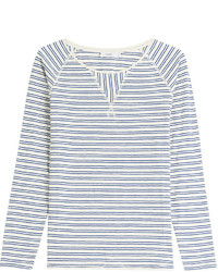 Closed Cotton Longsleeve Top With Stripes