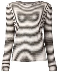 Enza Costa Striped Long Sleeve T Shirt