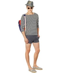 Long Sleeved Striped Cotton T Shirt