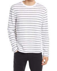 Club Monaco Slim Fit Stripe Long Sleeve Cotton T Shirt