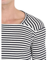 Maison Margiela Striped Cotton Long Sleeve T Shirt