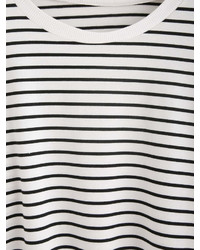 Romwe Striped Drop Shoulder Crop T Shirt