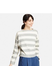Uniqlo Striped Long Sleeve Mock Neck T Shirt
